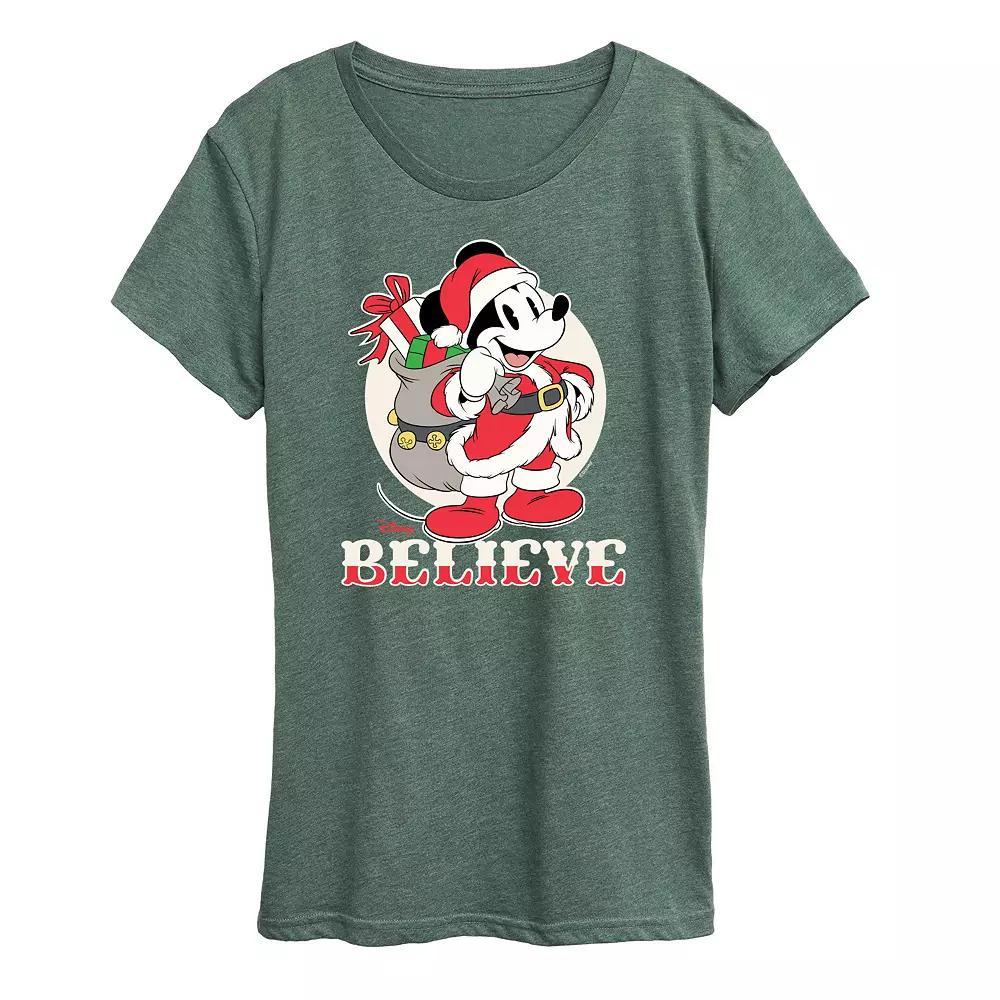 Disney's Mickey Mouse Women's Believe Holiday Graphic Tee, Girl's, Size: XL, Black Product Image