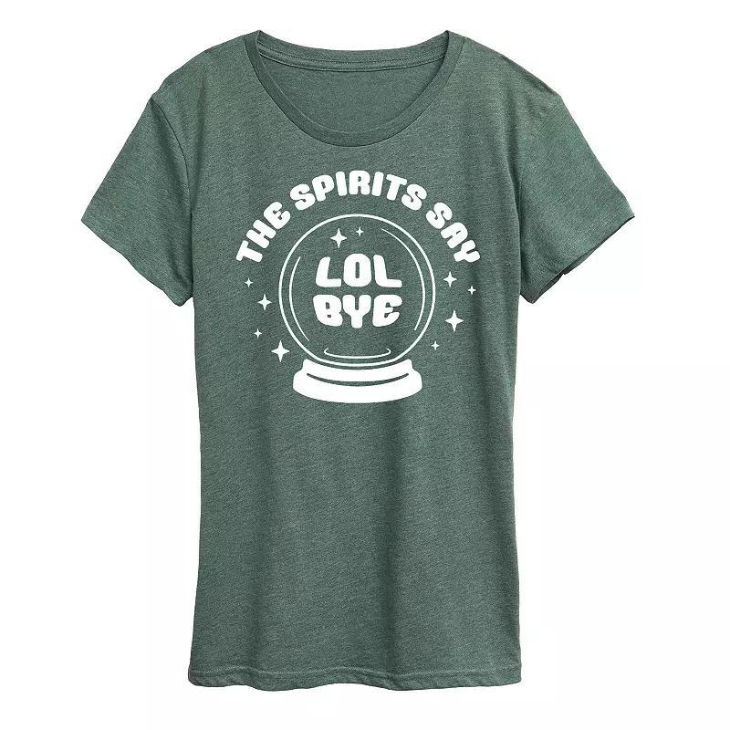 Womens Spirits Say LOL Bye Graphic Tee Grey Green Product Image