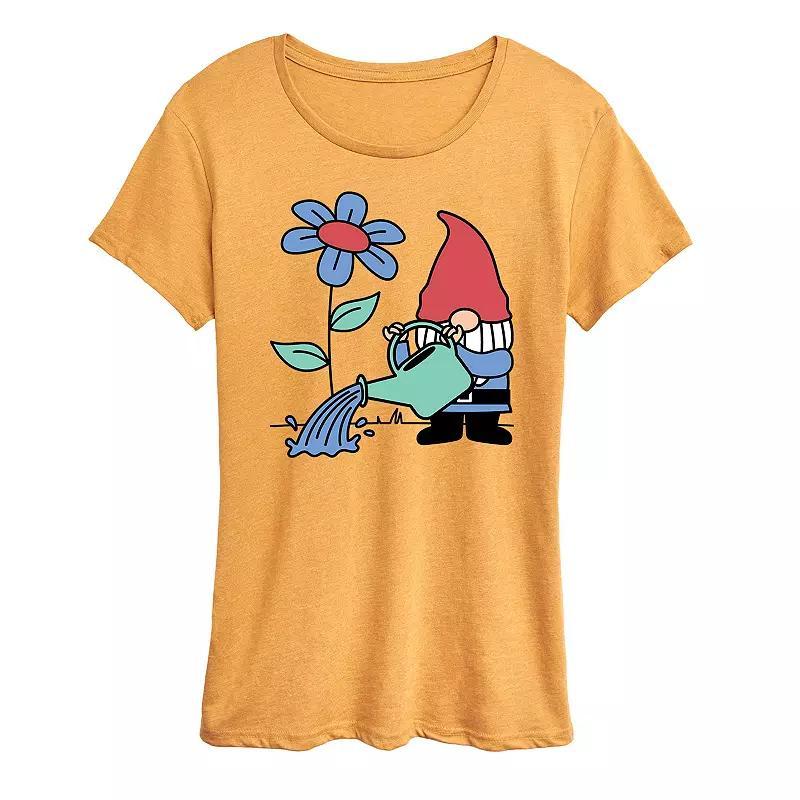 Womens Gardening Gnome Graphic Tee Grey Gray Product Image