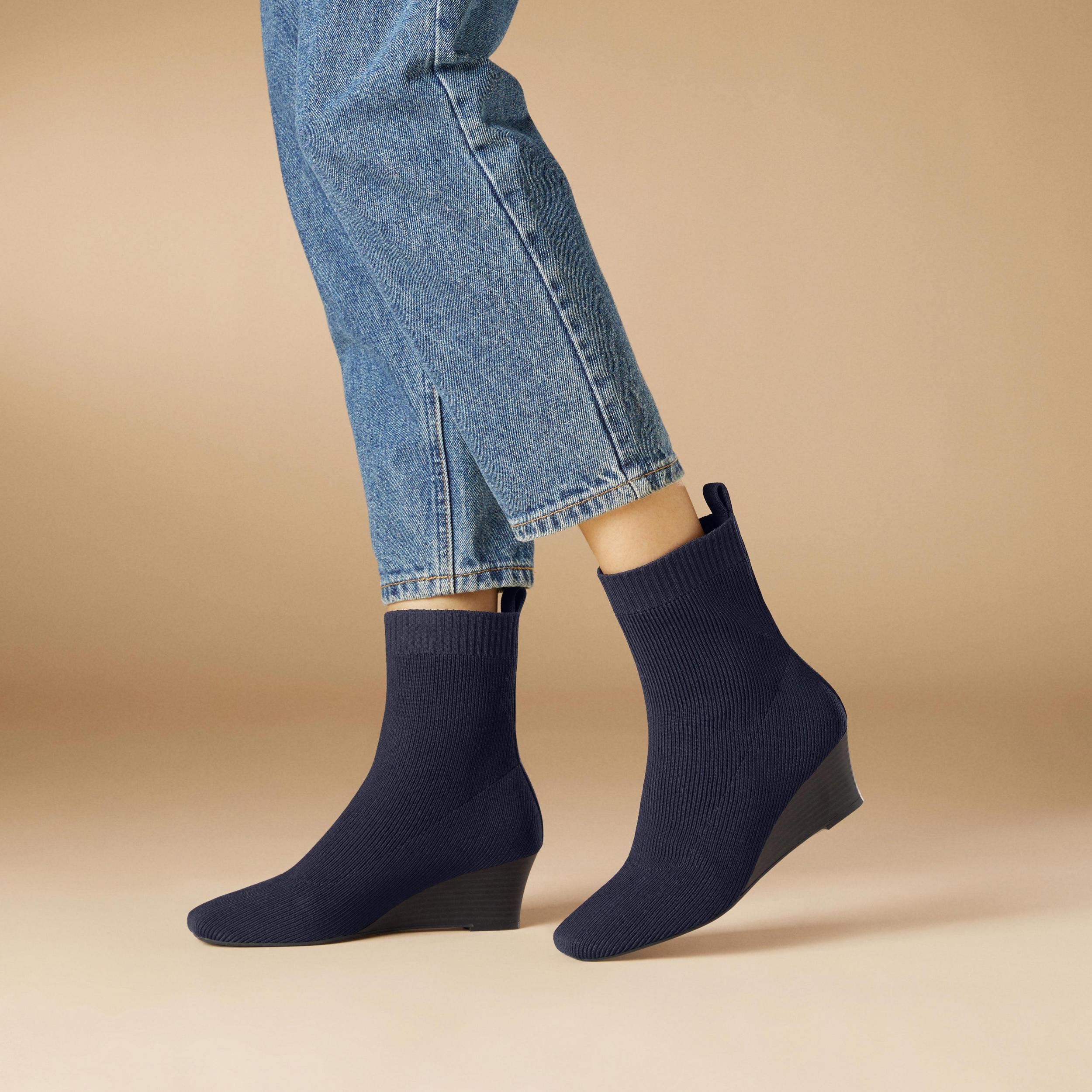 Square-Toe Water-Repellent Heeled Boots (Rafaella) Product Image