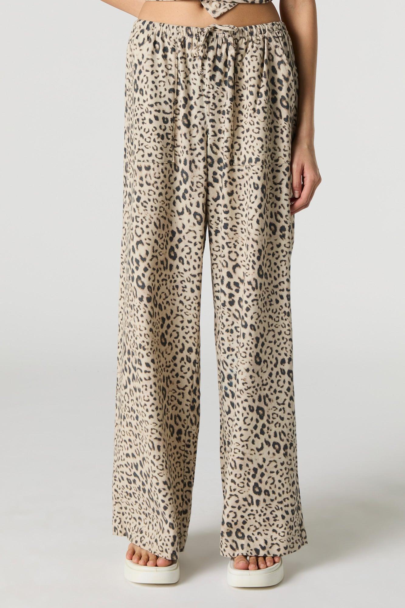 Linen-Blend Drawstring Wide Leg Pant Female Product Image