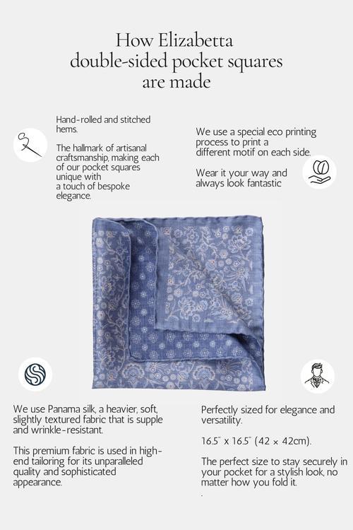 Elizabetta Porto - Double Sided Silk Pocket Square for Men in Azure at Nordstrom Product Image
