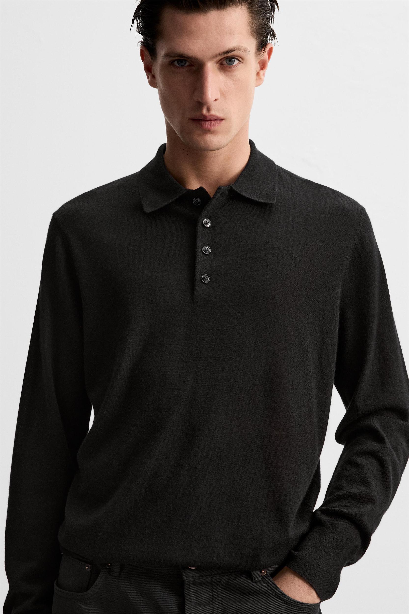 WOOL - CASHMERE LIGHTWEIGHT KNIT POLO Product Image