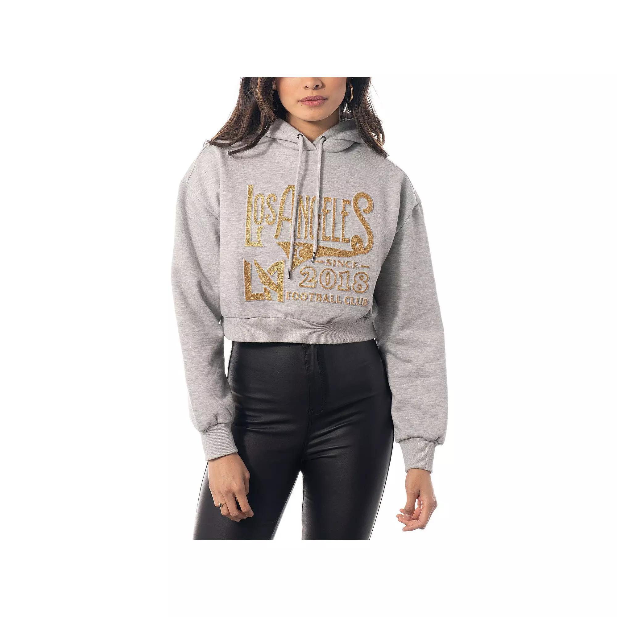 Women's The Wild Collective Heather Gray LAFC Cropped Pullover Hoodie, Size: XL, Lfc Grey Product Image
