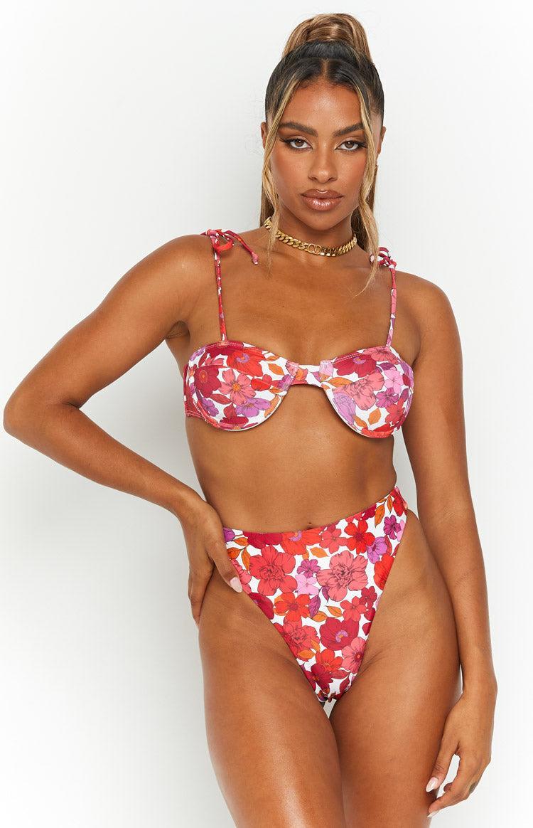 9.0 Swim Jamilla Pink Floral Bikini Bottoms Product Image