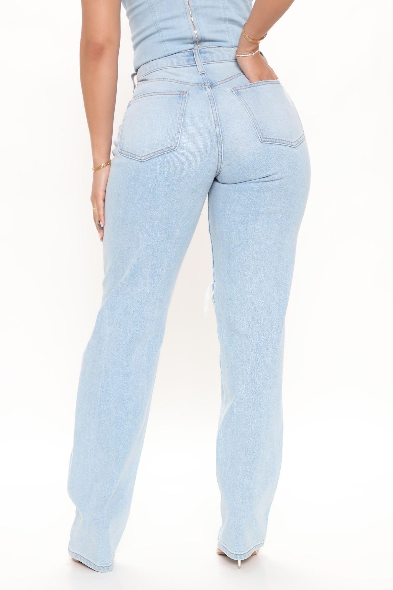 90's Nostalgia Straight Leg Jeans - Light Blue Wash Product Image