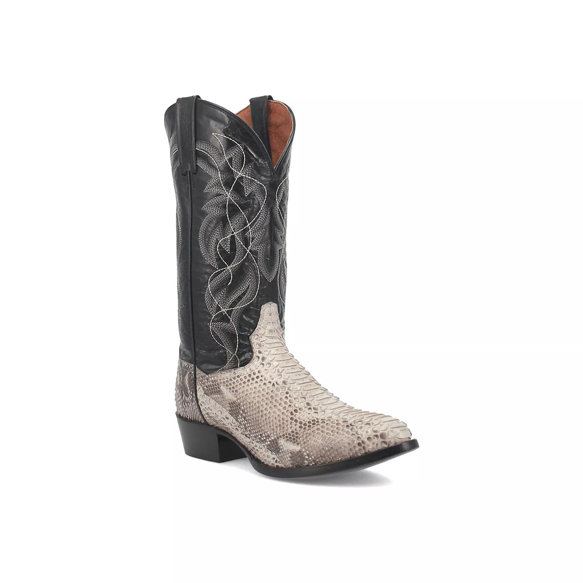 Dan Post Men's Manning Python Cowboy Boots, Size: 9 Wide, Natural Black Product Image