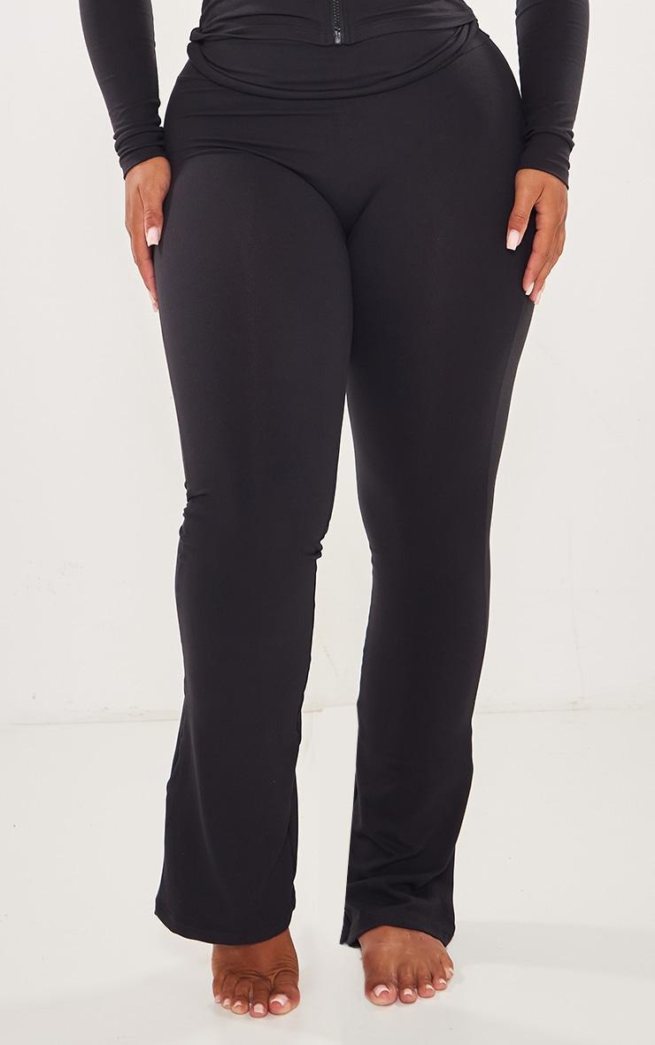 Shape Black Sculpted Foldover Waist Flare Pants Product Image