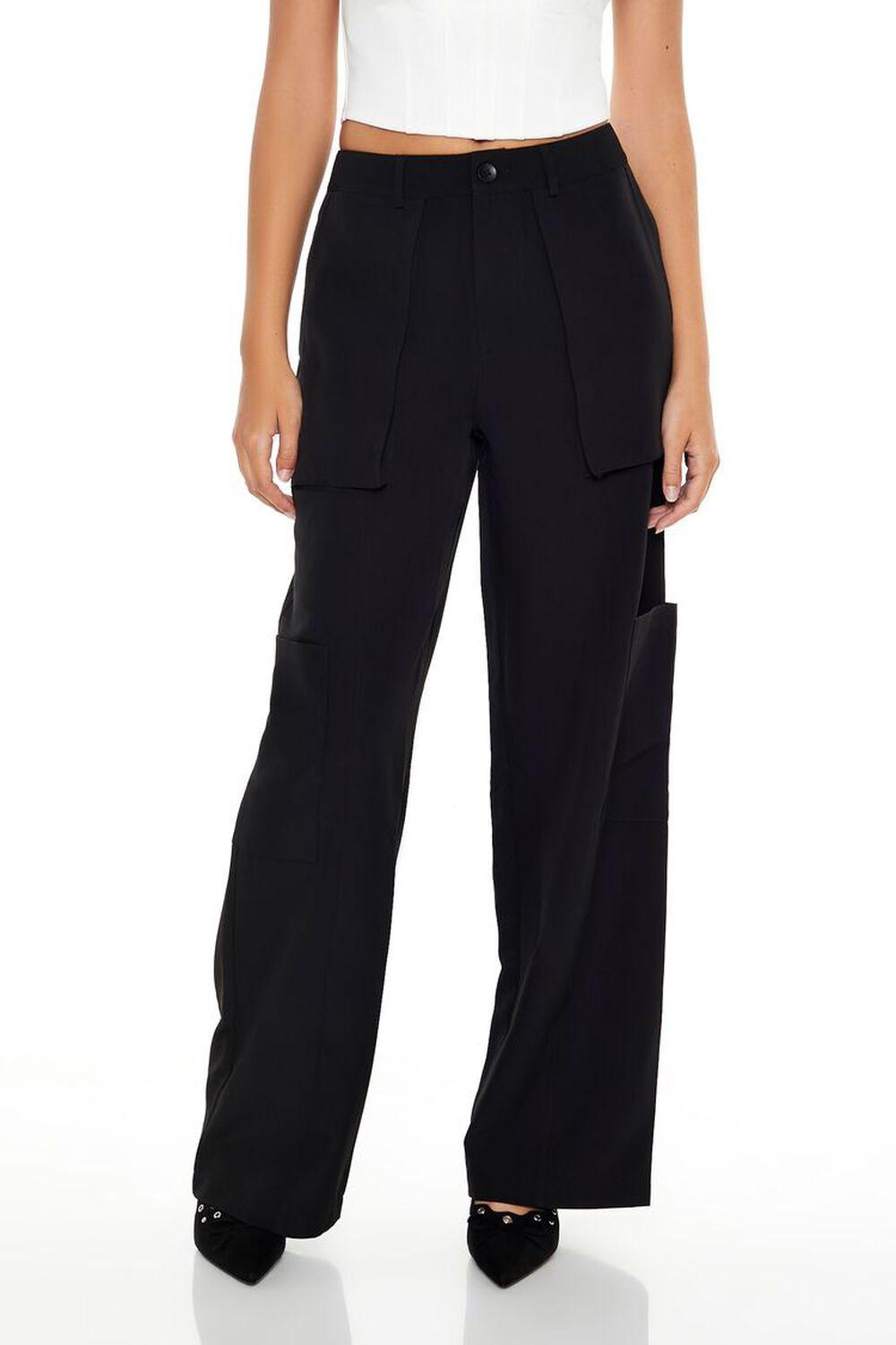 Wide-Leg Cargo Trouser Pants | Forever 21 Product Image