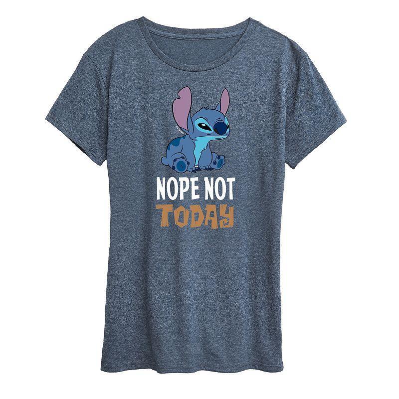 Disney's Lilo & Stitch Women's Nope, Not Today Graphic Tee, Girl's, Size: XL, Grey Blue Product Image