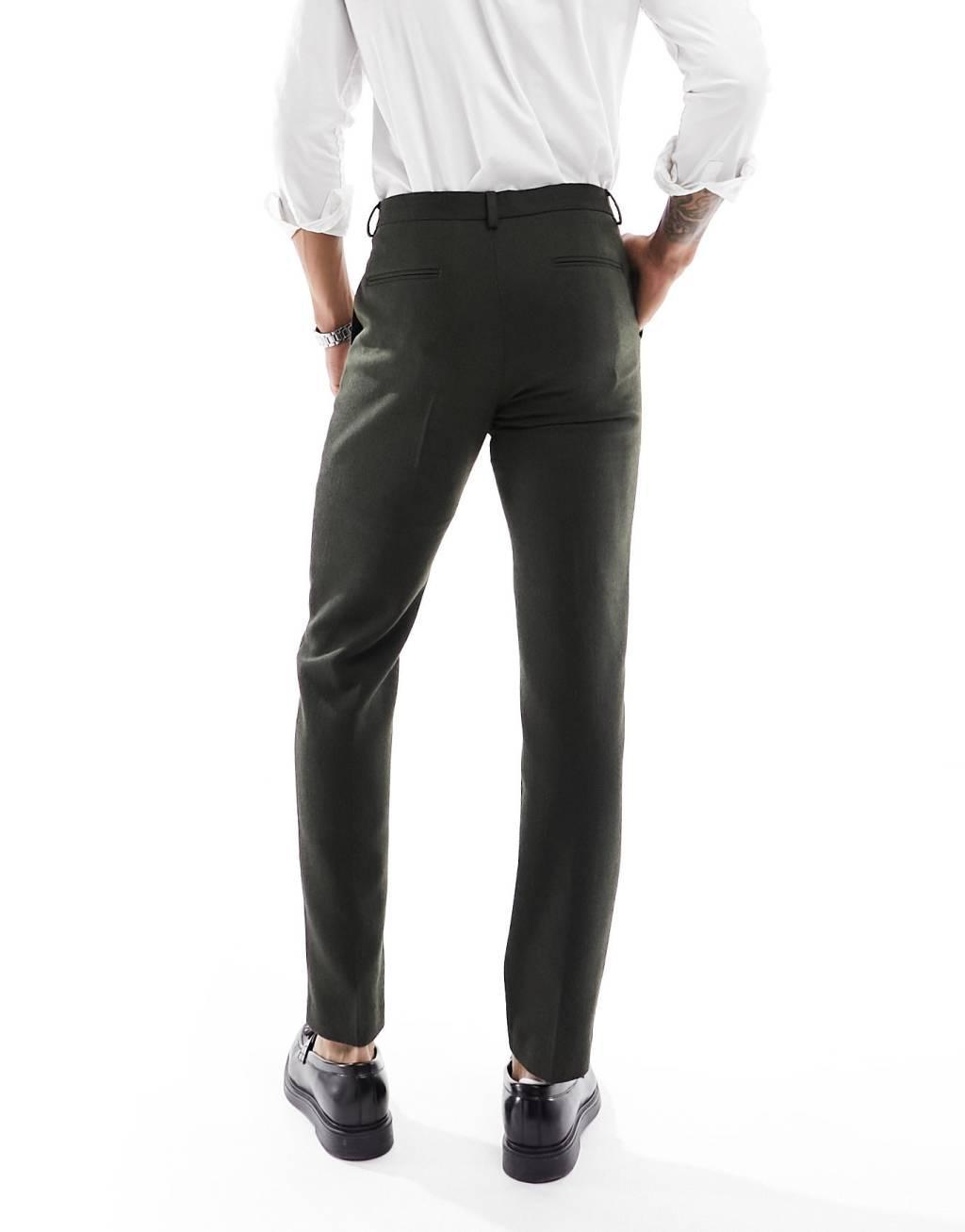 ASOS DESIGN Wedding skinny wool mix suit pants Product Image