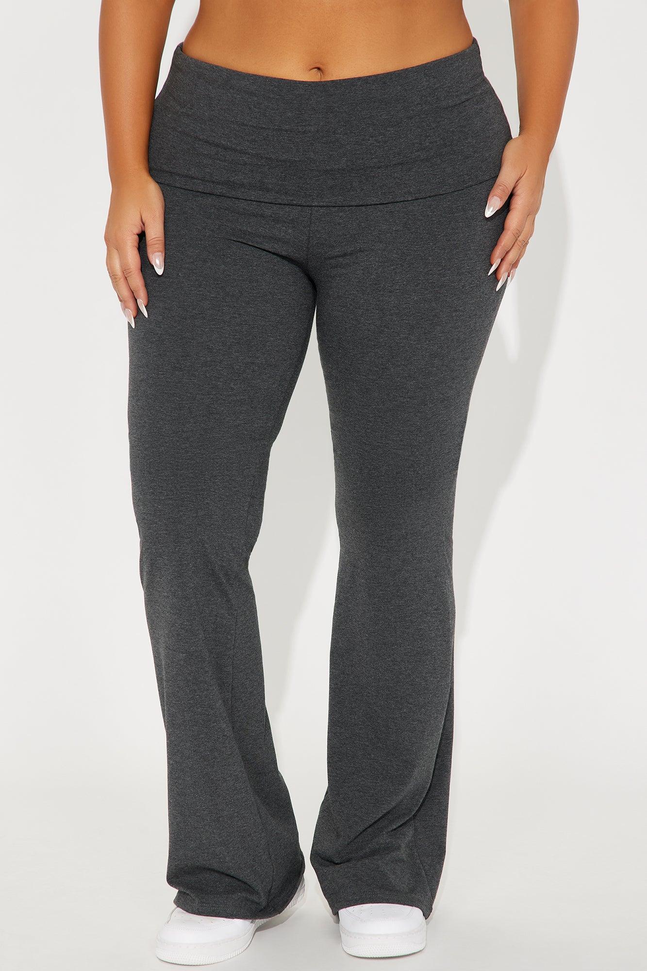 Tall Adriana Foldover Flare Pant - Charcoal Product Image