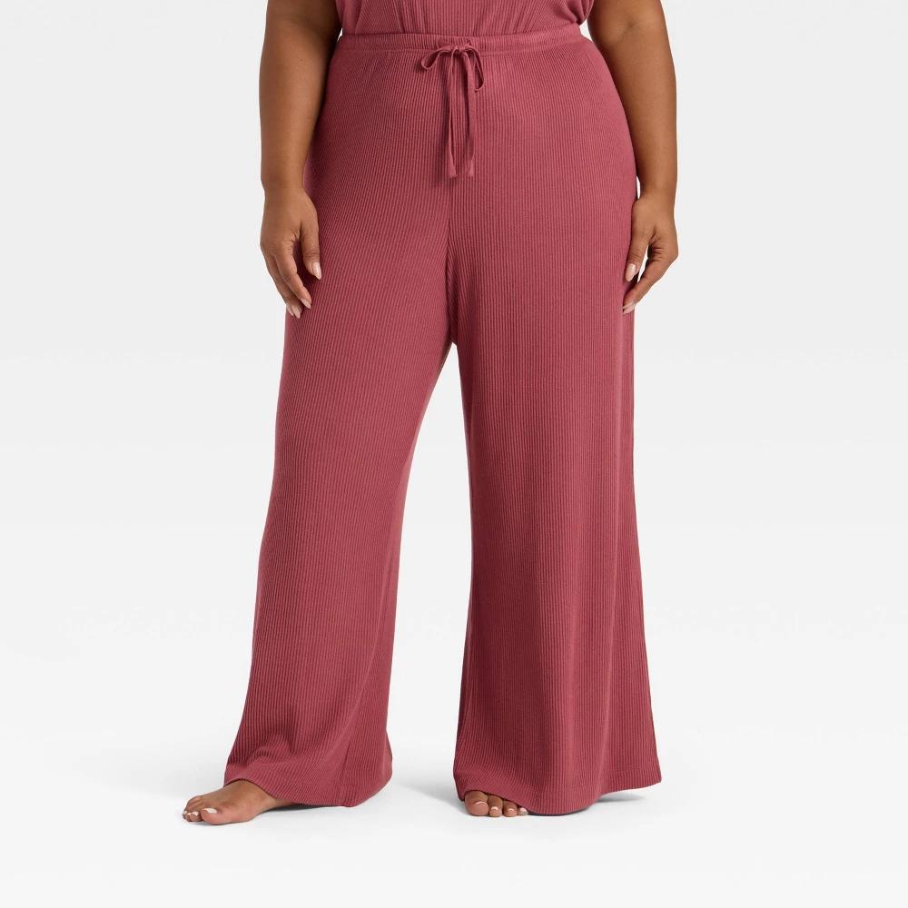Women's Cozy Ribbed Wide Leg Pants - Auden™ Product Image