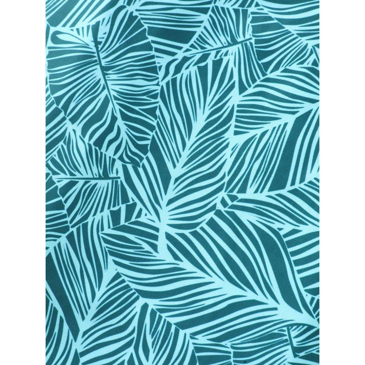 Plus Size Leafy Print Fit and Flare Swim Dress Women's Swimwear Cyan Beach Bodycon Overlap Collar High stretch Curve Swim Dresses BloomChic 18-20/2X Product Image