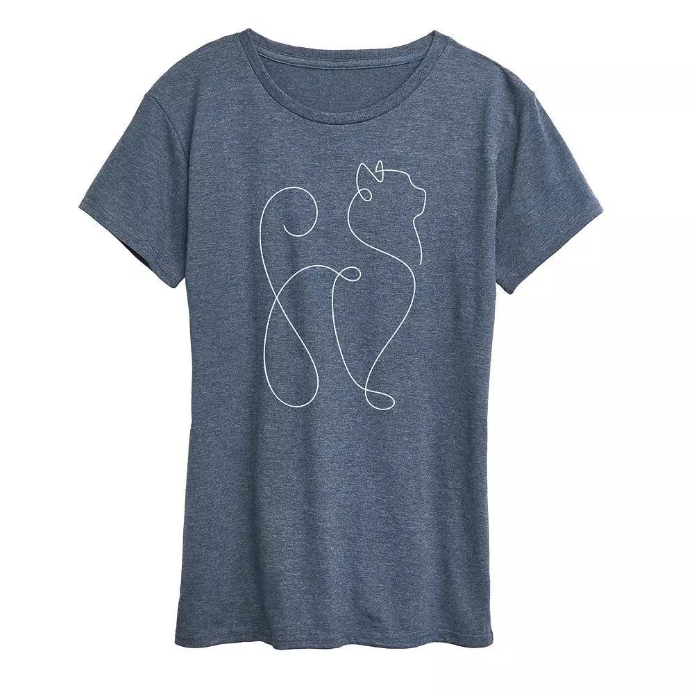 Womens Momma Needs A Cocktail Graphic Tee Grey Blue Product Image