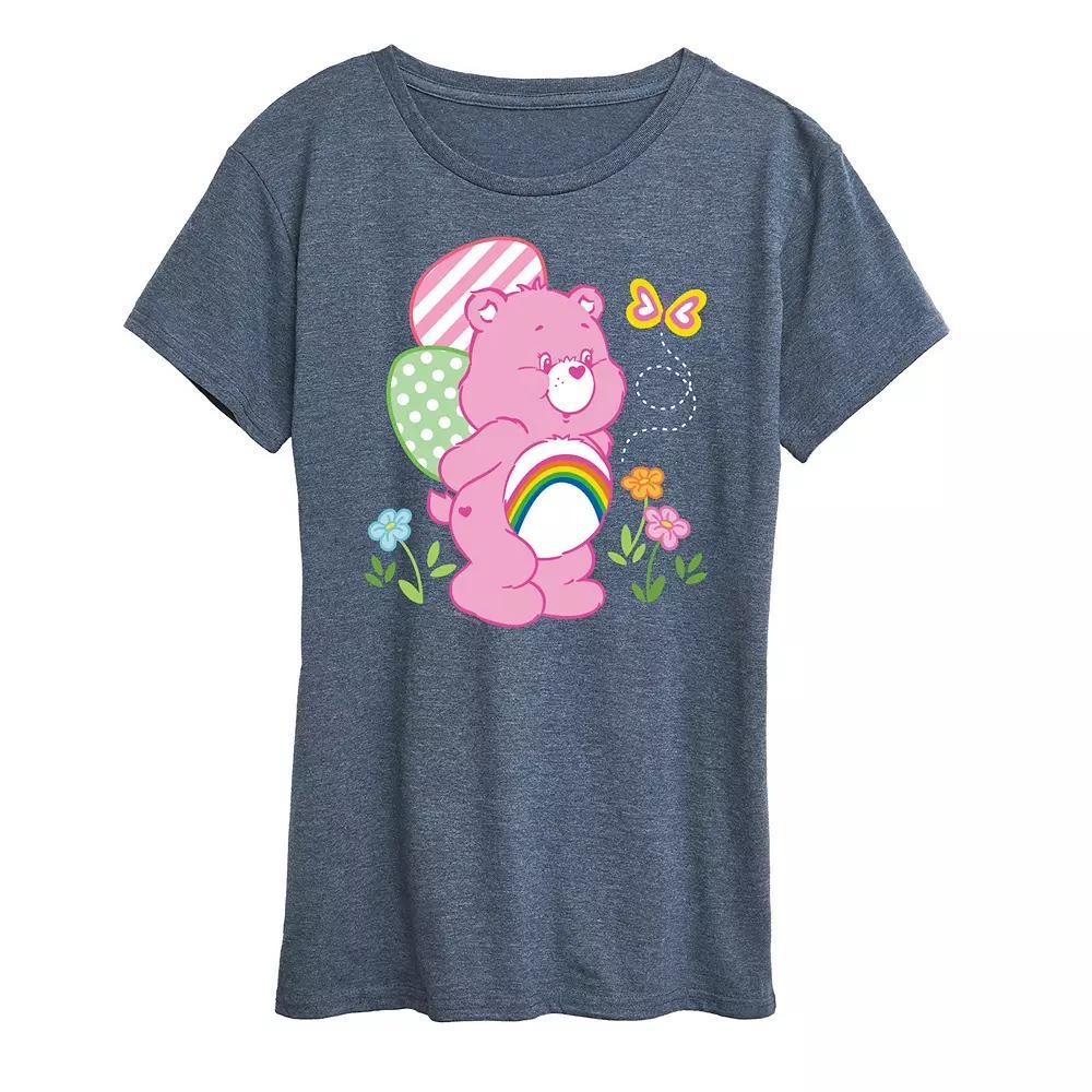 Women's Care Bears Easter Scene Graphic Tee, Size: XL, Grey Royal Blue Product Image