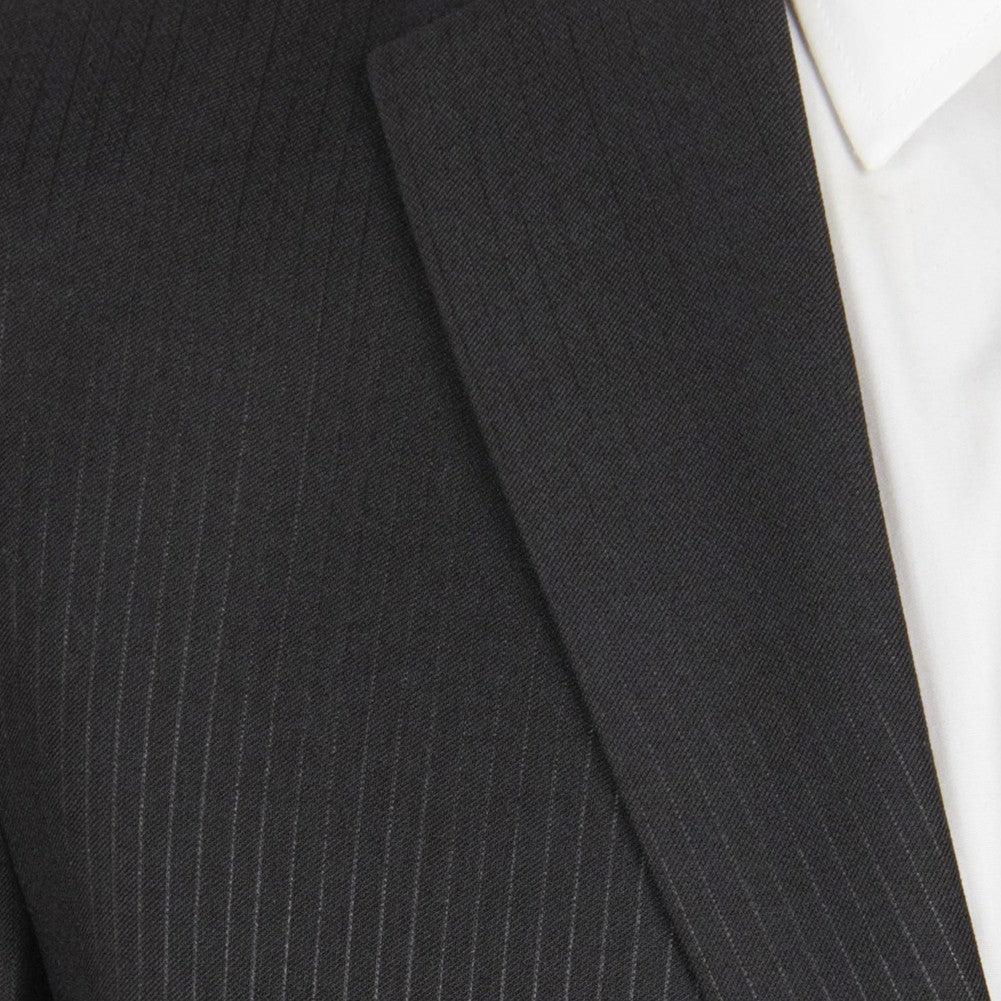 Modern Fit 2 Piece Pinstripe Suit 2 Button Black Product Image