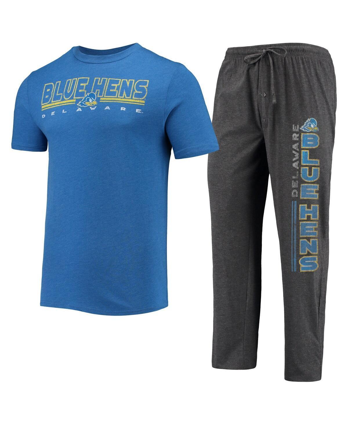 Men's Concepts Sport Heathered Charcoal/Royal Delaware Fightin' Blue Hens Meter T-Shirt & Pants Sleep Set, Size: Small Product Image