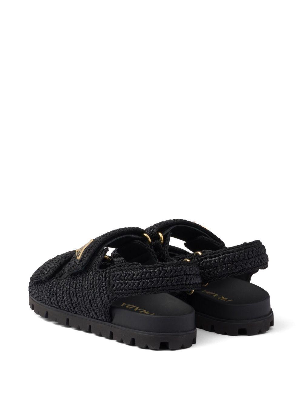 logo-plaque woven sandals Product Image