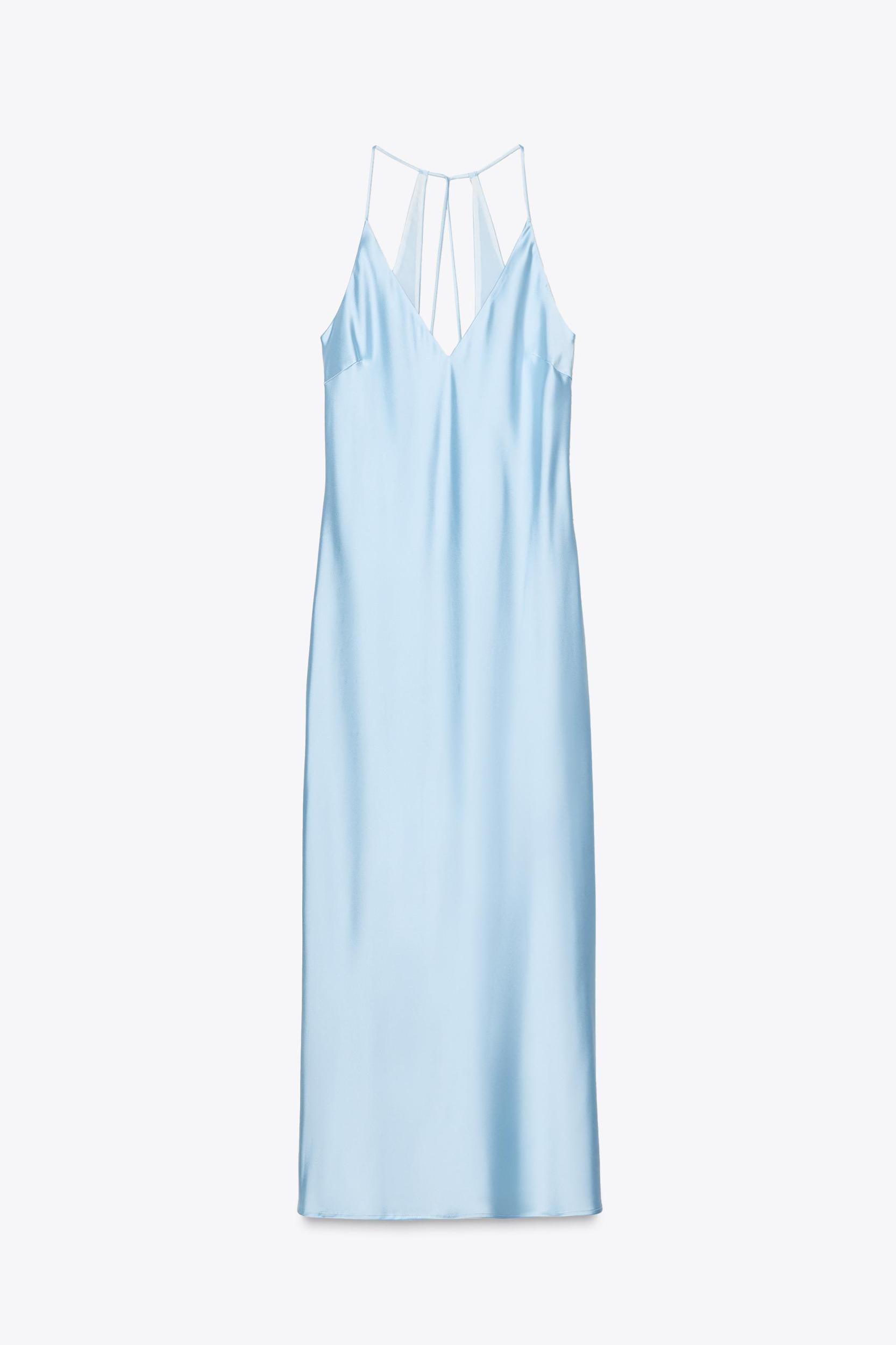 SATIN LINGERIE STYLE MIDI DRESS Product Image