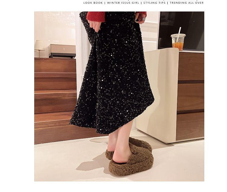 Platform Fleece Mules Product Image
