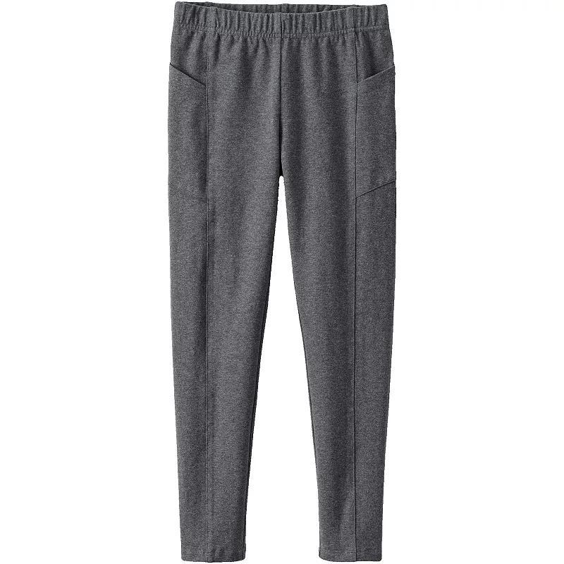 Girls 2-20 Lands' End Tough Cotton Legging with Pocket in Regular and Plus, Girl's, Size: XL(14/16), Gray Grey Product Image