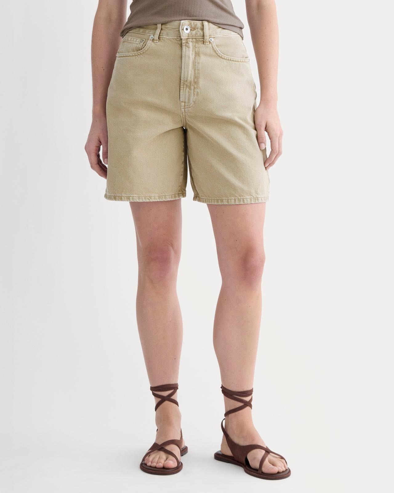 The Long A-Line Denim Short Product Image