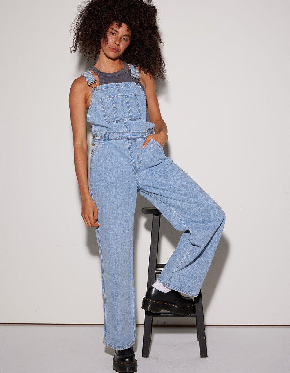 RSQ Womens Boyfriend Denim Overalls - LIGHT VINTAGE Product Image