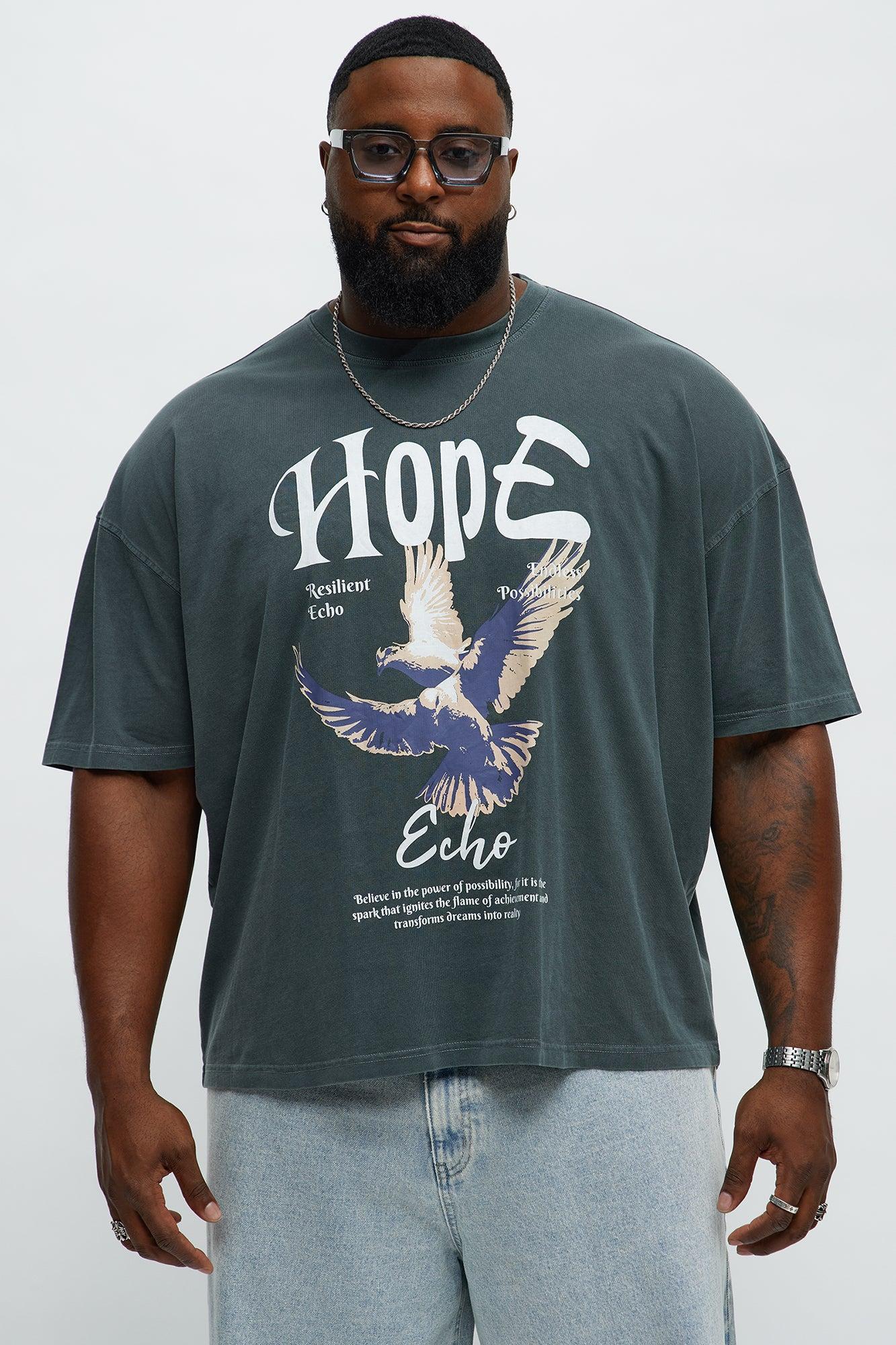 Hope Echo Oversized Short Sleeve Tee - Grey Product Image