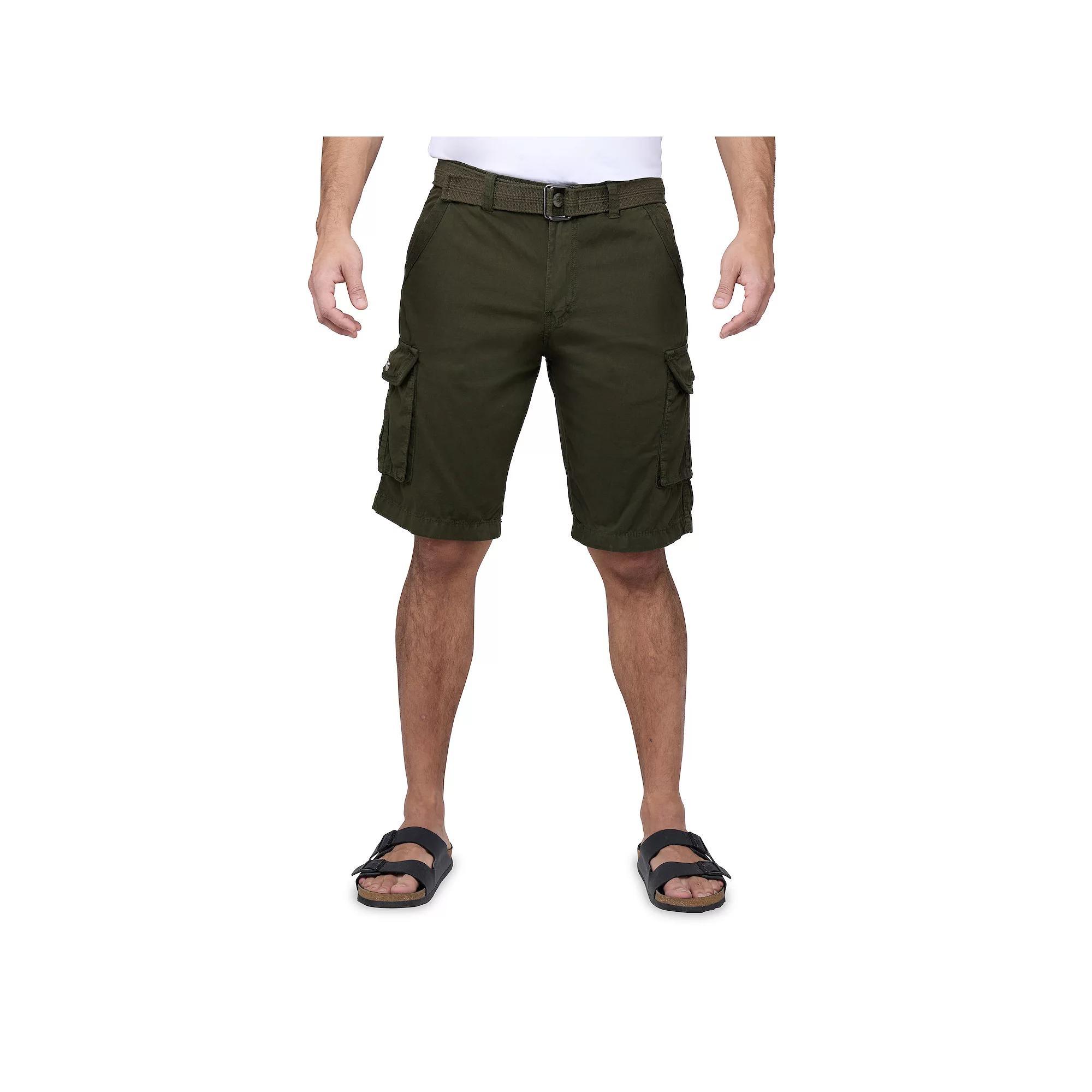 Men's RAW X by Xray Regular-Fit Belted Button Cargo Shorts, Size: 34, Gray Product Image