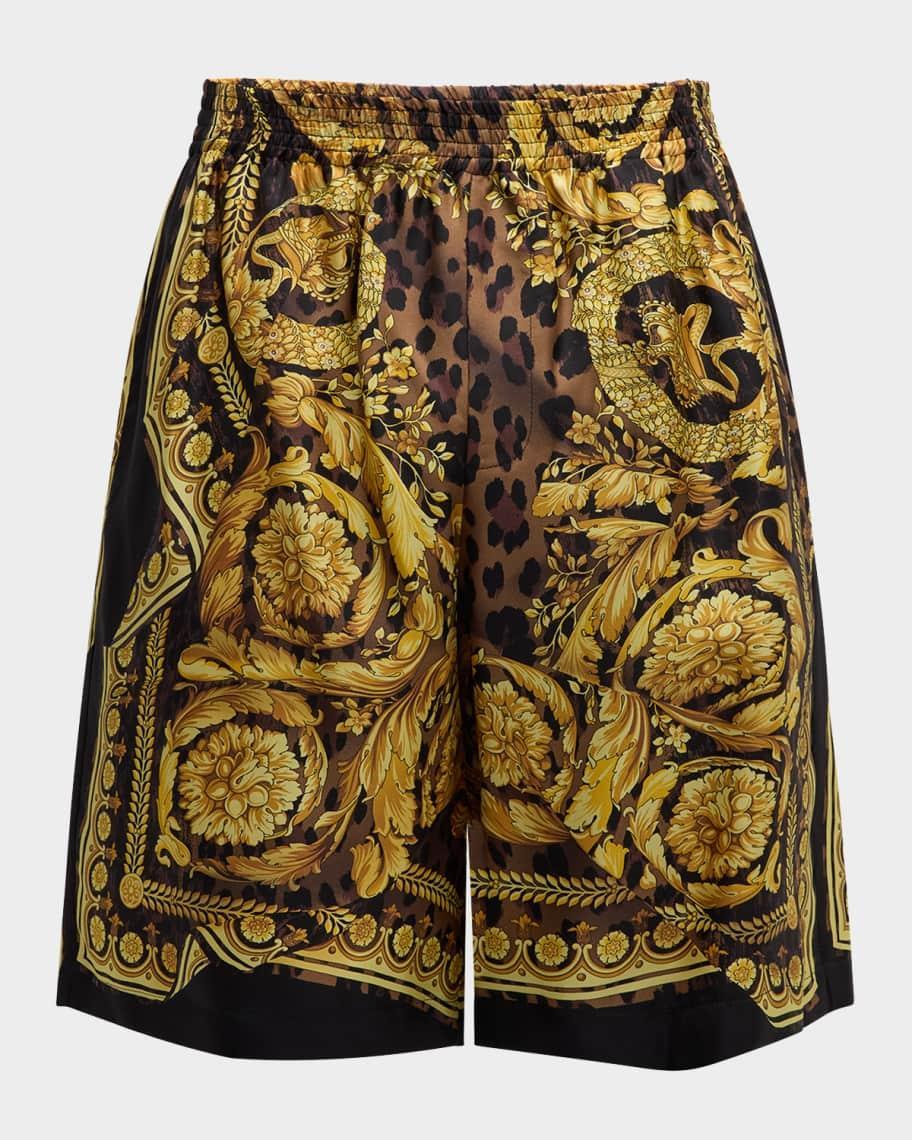 Mens Draped Barocco Silk Shorts Product Image