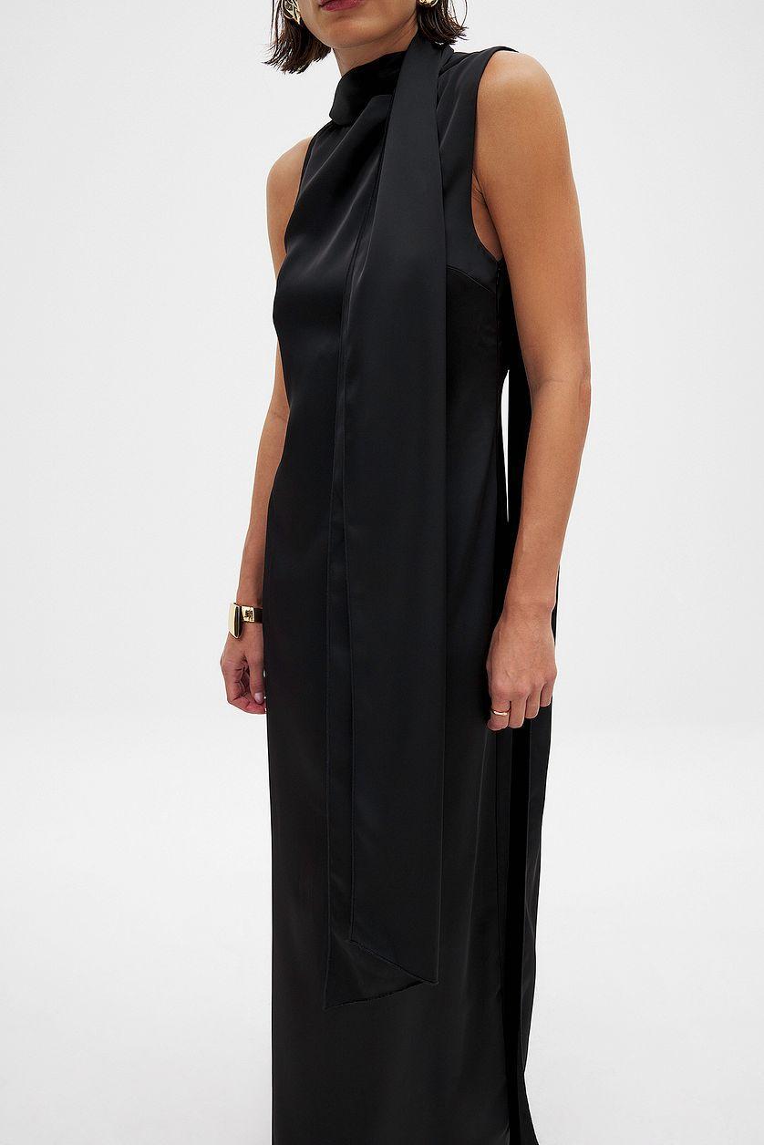 Boat Neck Trail Detail Maxi Dress Product Image