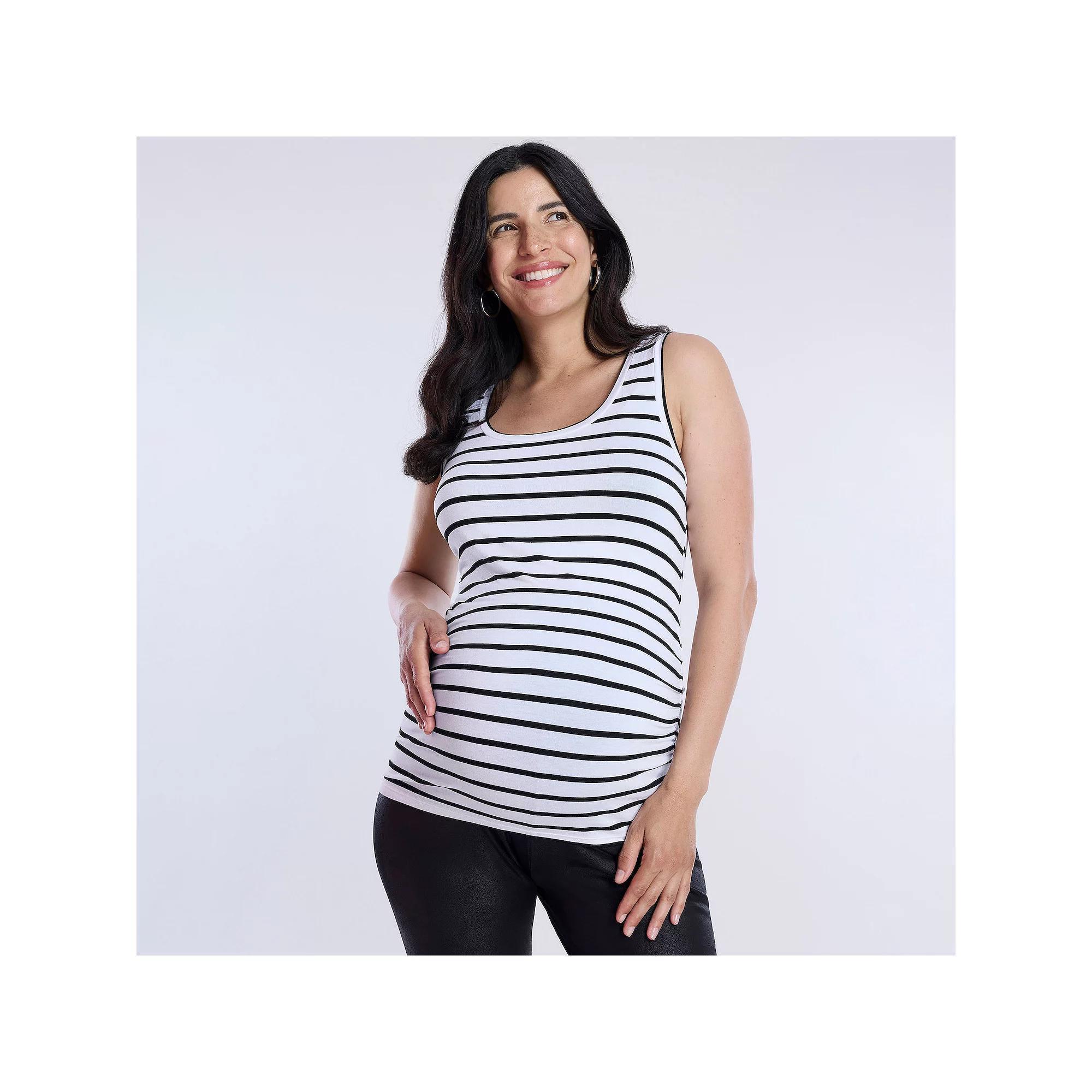 Maternity Motherhood Side Ruched Tank, Womens Renaissance Pink Product Image