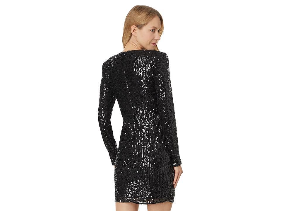 CeCe L/S Fitted Crew Neck Boxy Shoulder Dress 246 (Champagne) Women's Dress Product Image