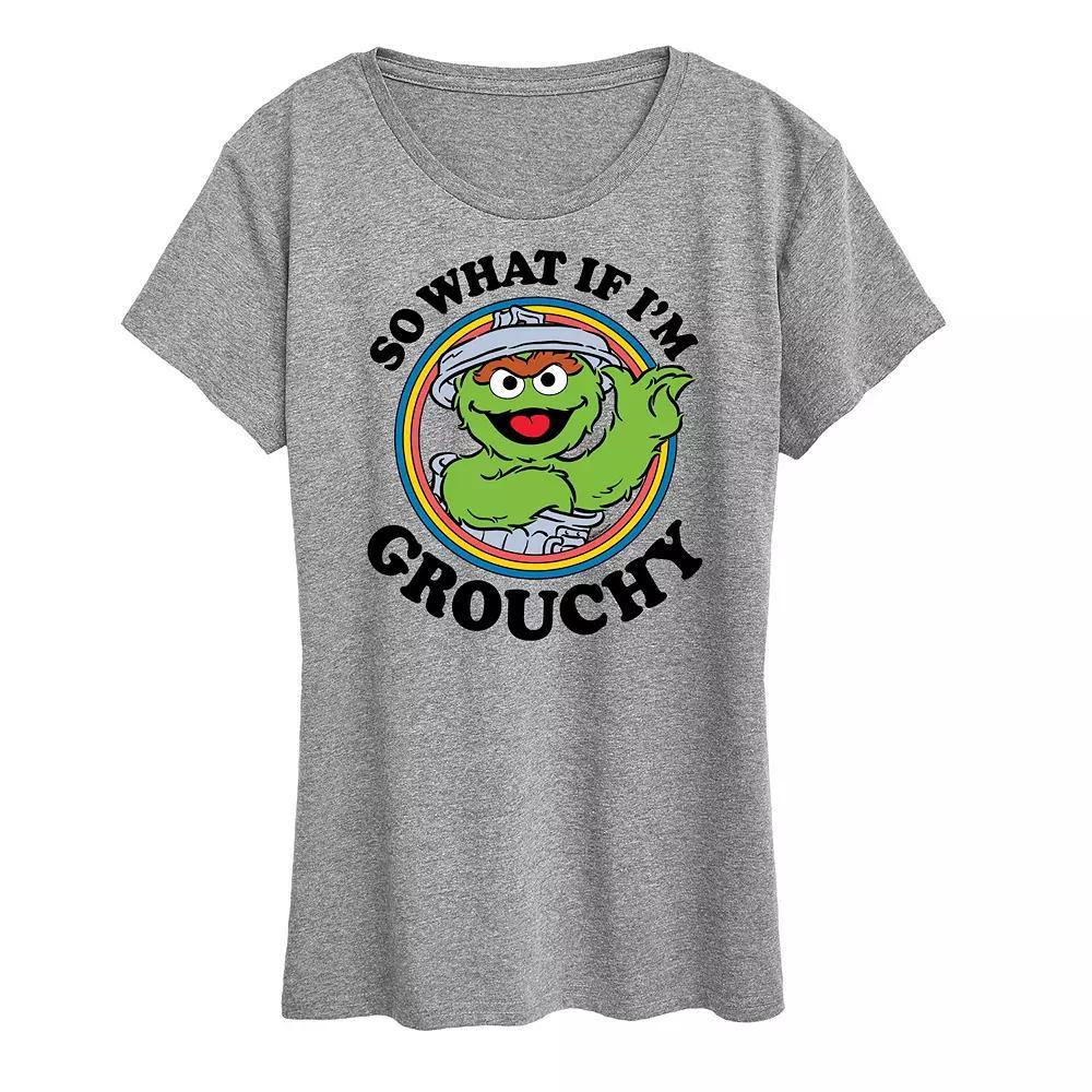 Womens Sesame Street So What Graphic Tee Grey Gray Product Image