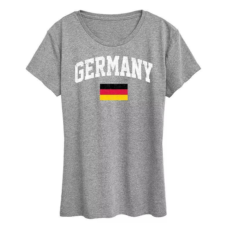 Womens Palm Sunset Ombre Graphic Tee Heather Grey Product Image