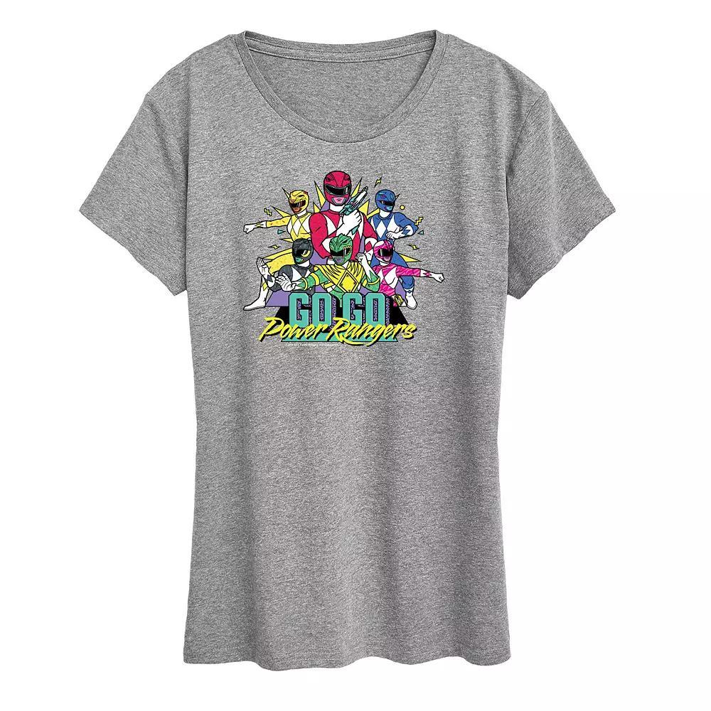 Womens Power Rangers Go Go Graphic Tee Grey Gray Product Image