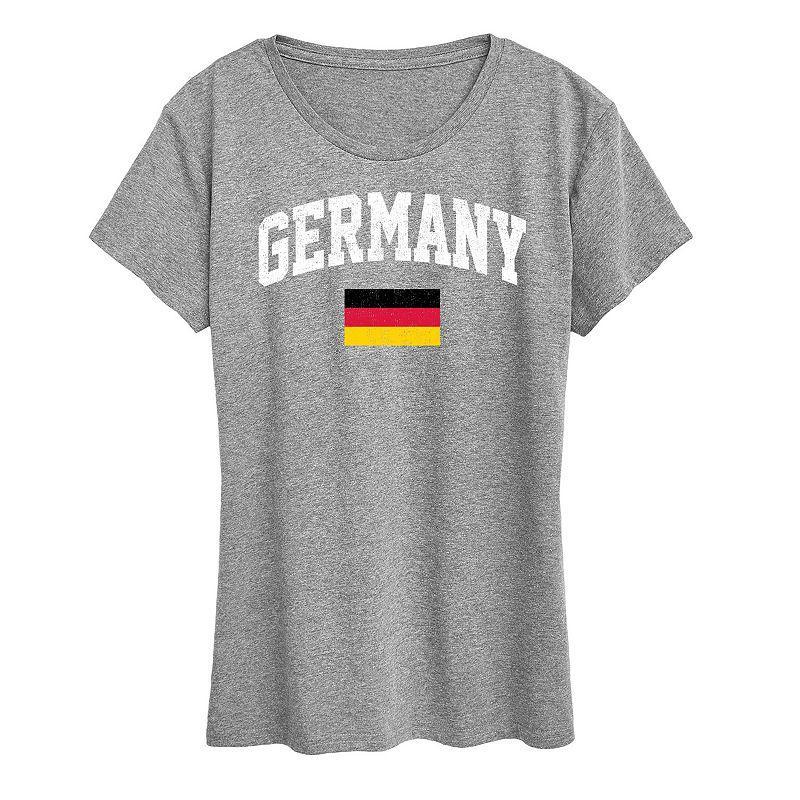 Womens Palm Sunset Ombre Graphic Tee Heather Grey Product Image