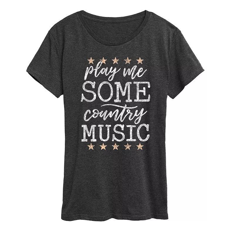 Women's Play Me Some Country Music Graphic Tee, Size: Small, Heather Grey Product Image