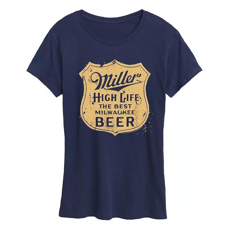 Womens Miller High Life Vintage Crest Graphic Tee Heather Grey Product Image