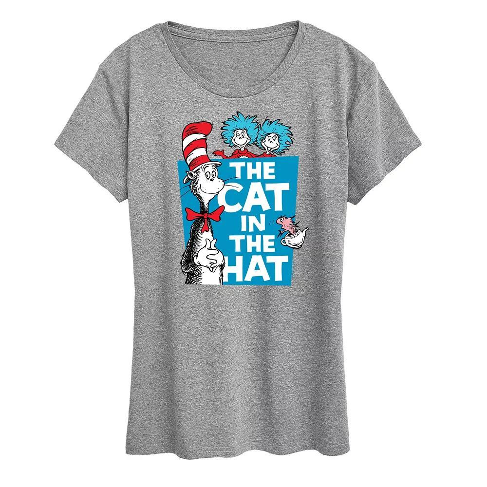 Women's Dr. Seuss Cat In The Hat Graphic Tee, Size: XXL, Grey Gray Product Image