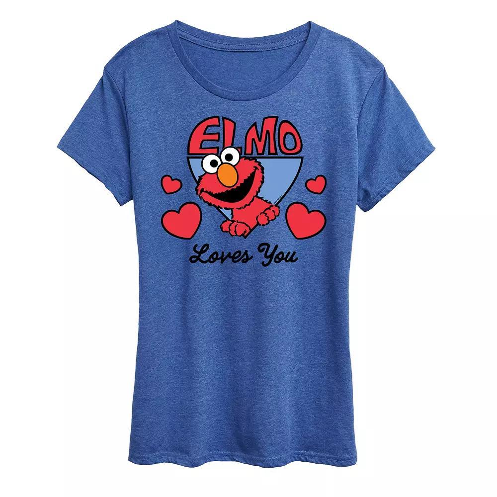 Womens Mom To The 3rd Power Graphic Tee Grey Royal Blue Product Image