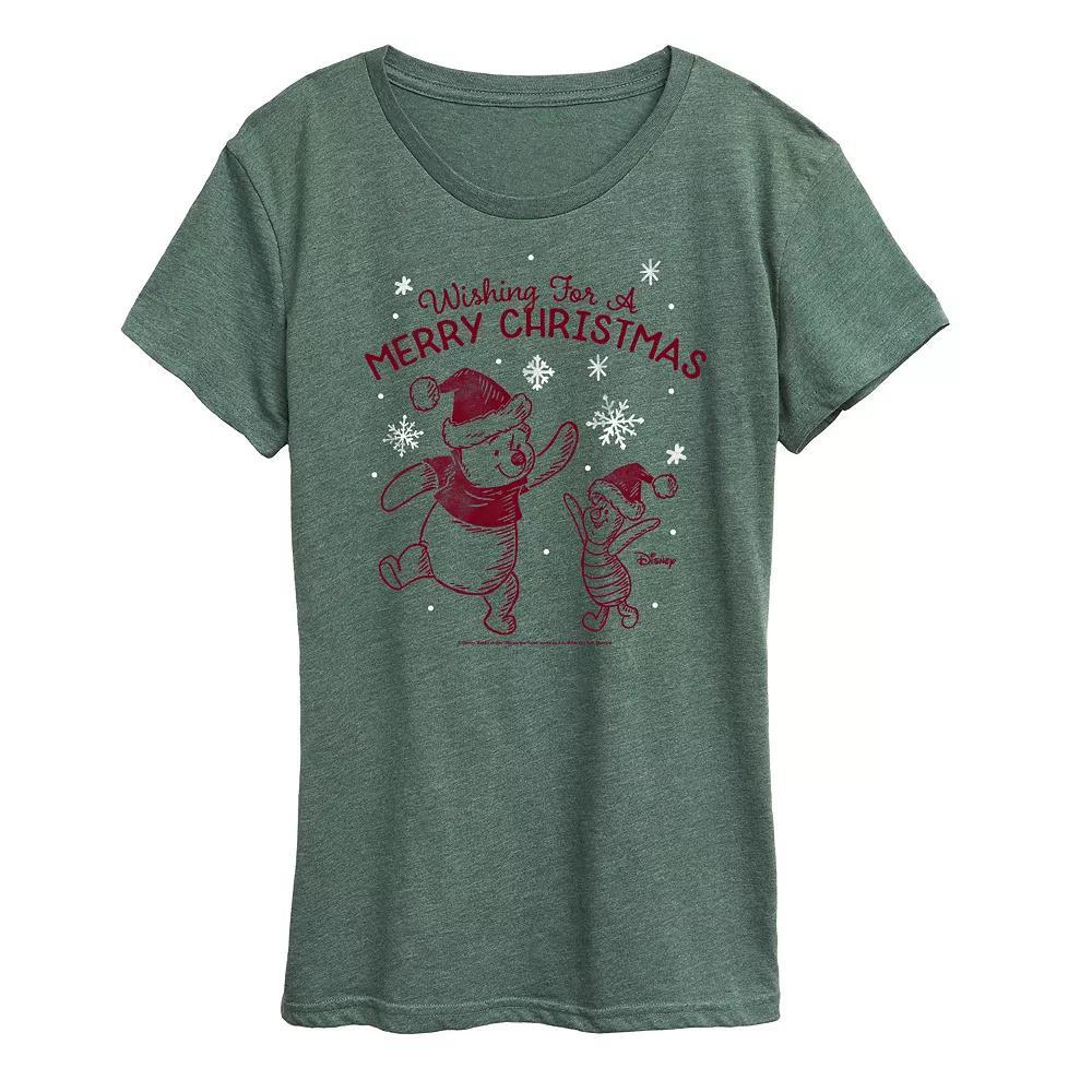 Womens Bunny Outline Graphic Tee Grey Green Product Image