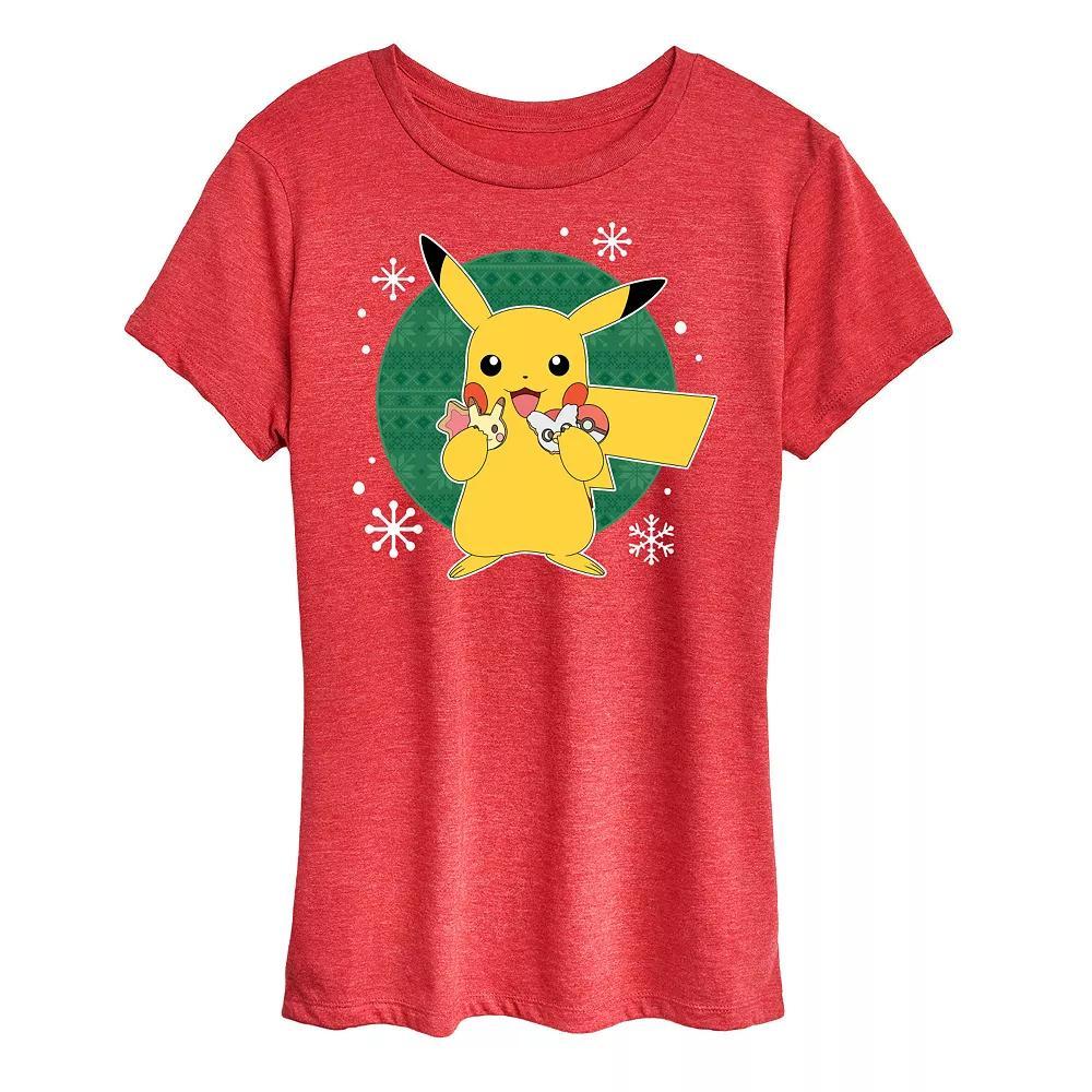 Womens Pokemon Official Cookie Taster Tee, Girls Grey Wine Product Image