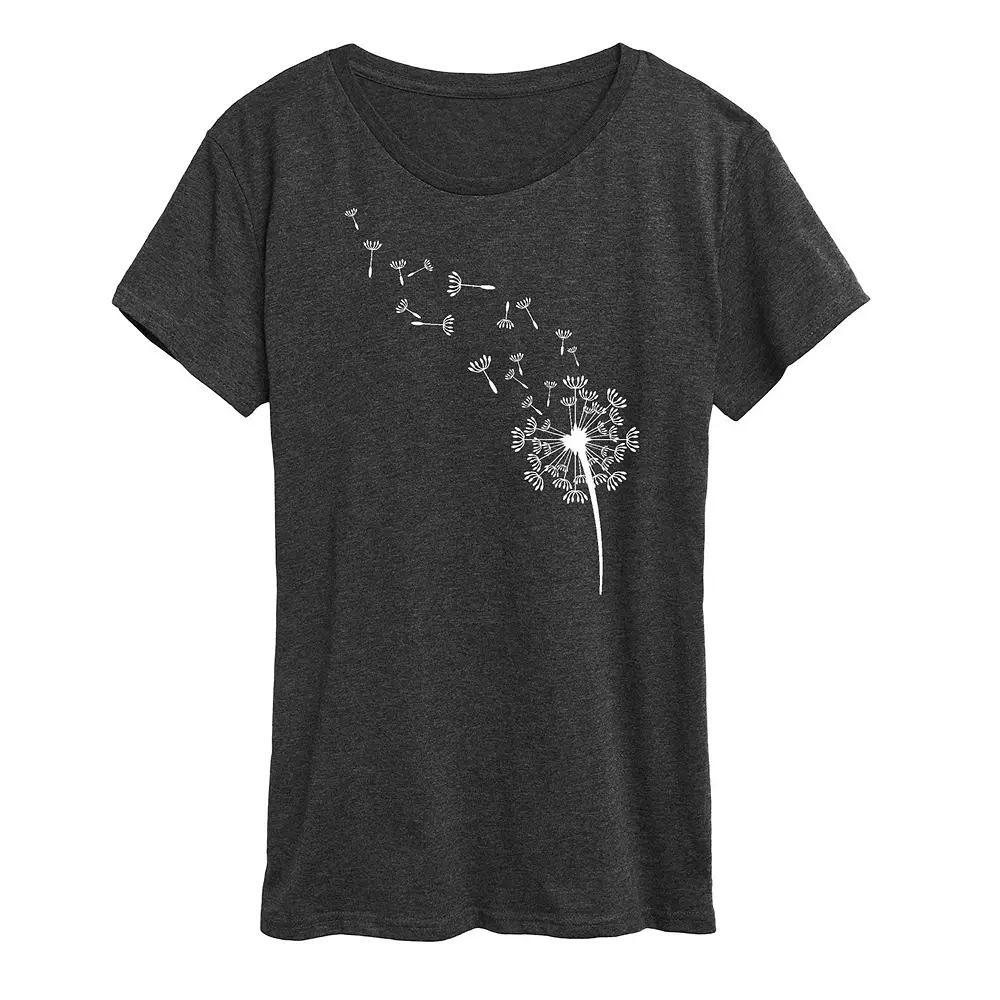 Womens Contour Line French Bulldog Graphic Tee Heather Grey Product Image