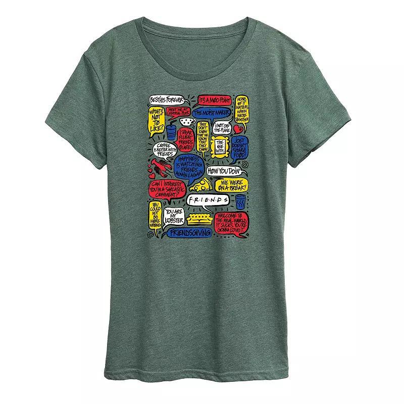 Womens Friends Quotes Speech Bubbles Graphic Tee Product Image