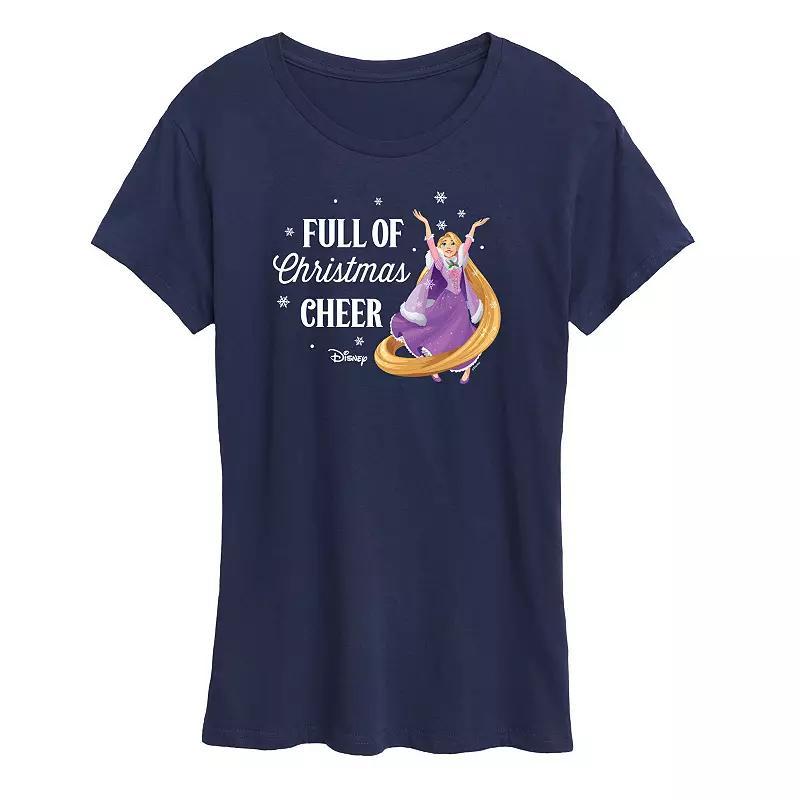 Disney Princess Rapunzel Women's "Full Of Christmas Cheer" Graphic Tee, Girl's, Size: Medium, Blue Product Image