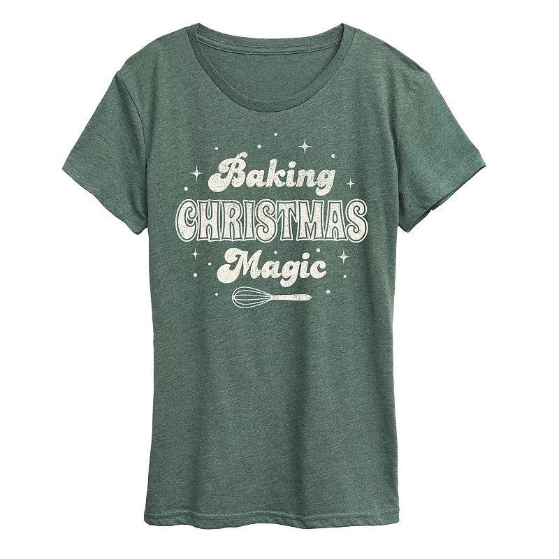 Women's Baking Christmas Magic Graphic Tee, Girl's, Size: XL, Grey Green Product Image