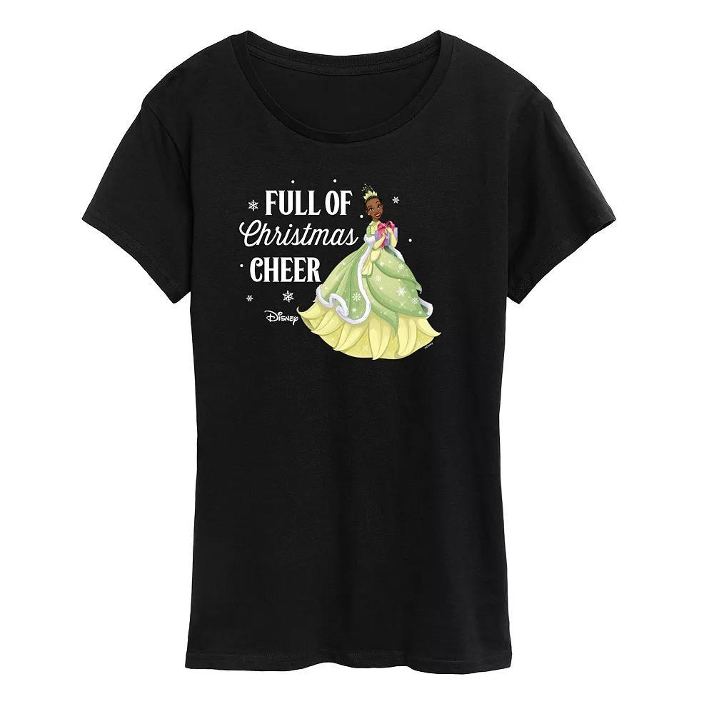 Disney Princess Tiana Women's "Full Of Christmas Cheer" Graphic Tee, Girl's, Size: XL, Black Product Image