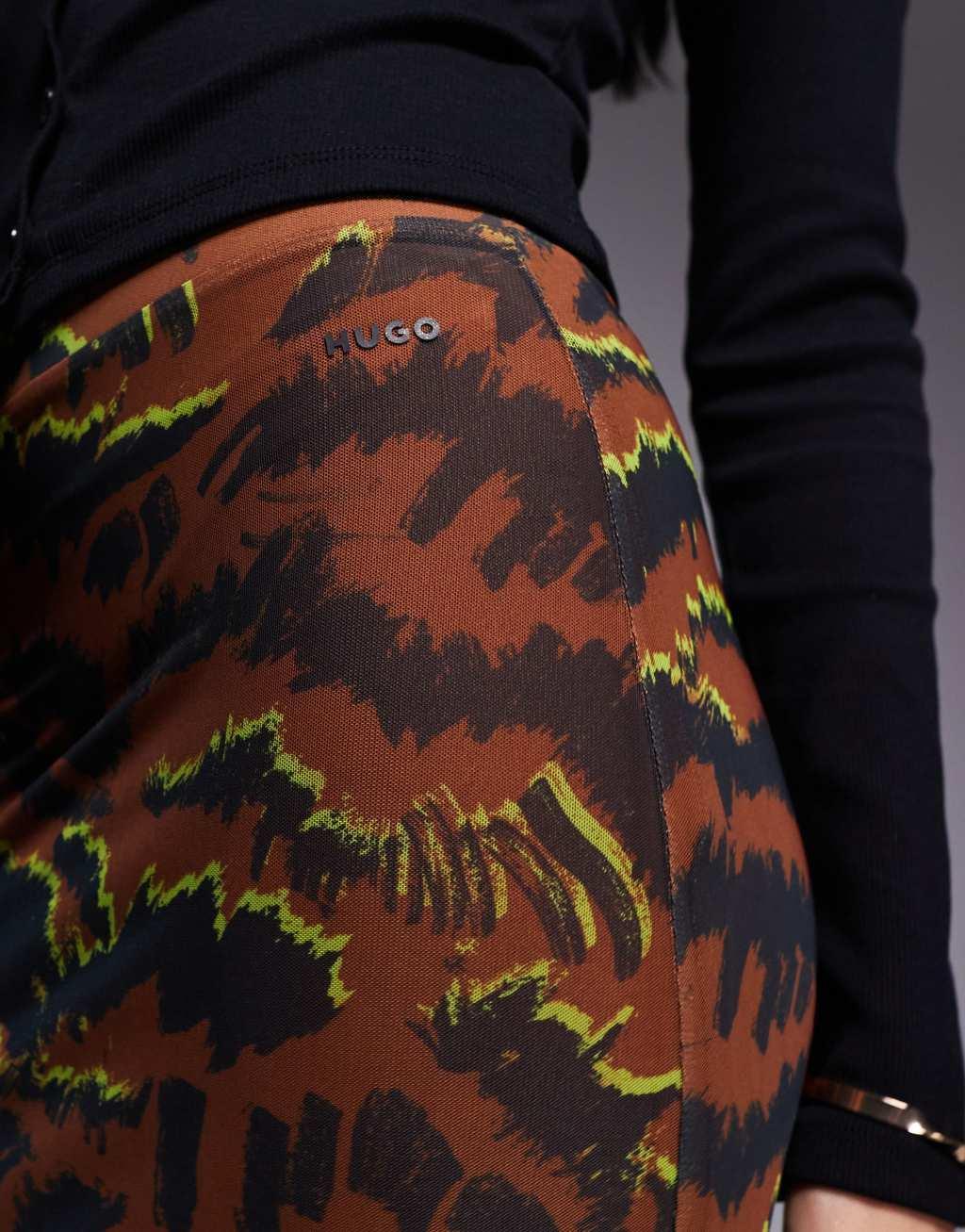 HUGO Red nataris maxi skirt in tiger print Product Image